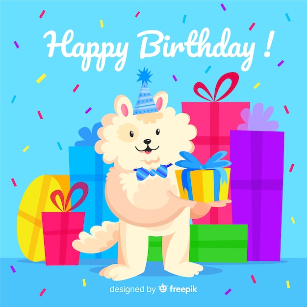 Cute happy birthday background design Vector | Free Download