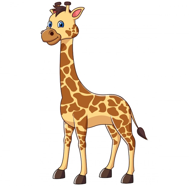 Premium Vector | Cute happy cartoon giraffe standing