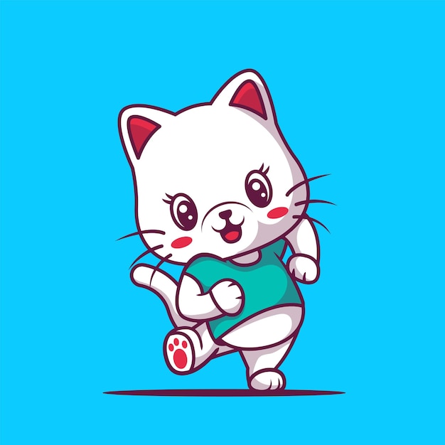 Premium Vector | Cute happy cat cartoon illustration