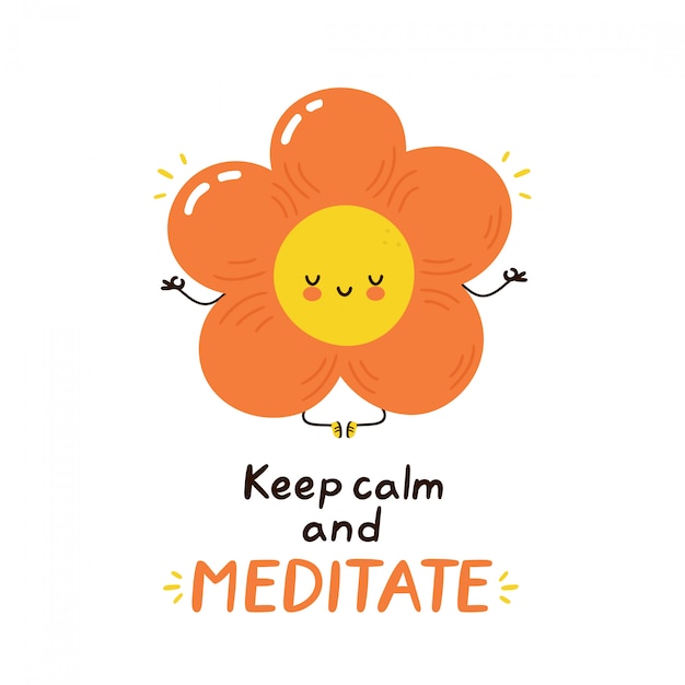 Download Free Cute Happy Funny Flower Meditate Vector Cartoon Character Use our free logo maker to create a logo and build your brand. Put your logo on business cards, promotional products, or your website for brand visibility.