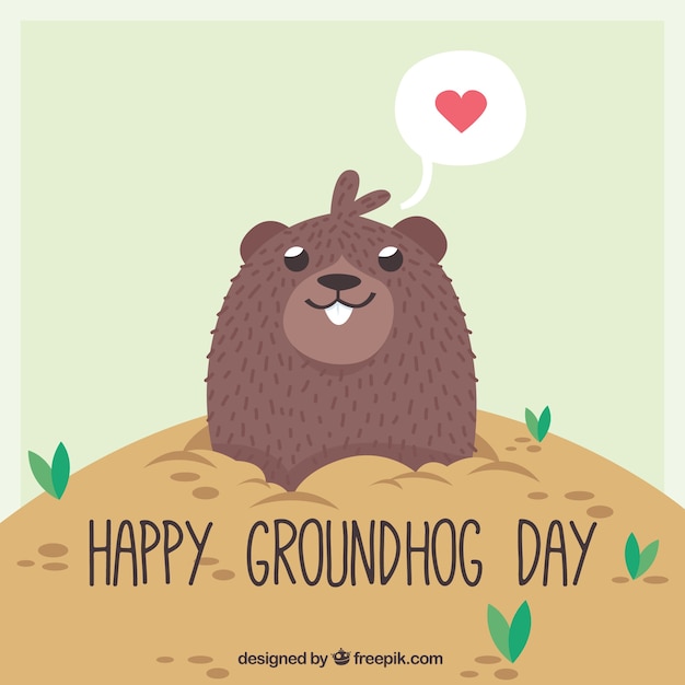 Premium Vector Cute Happy Groundhog Day Background