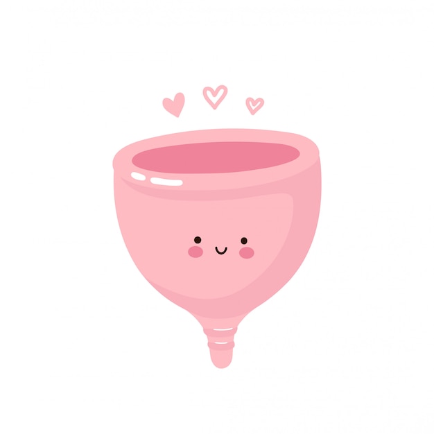 Premium Vector Cute happy smiling menstrual cup. isolated on white