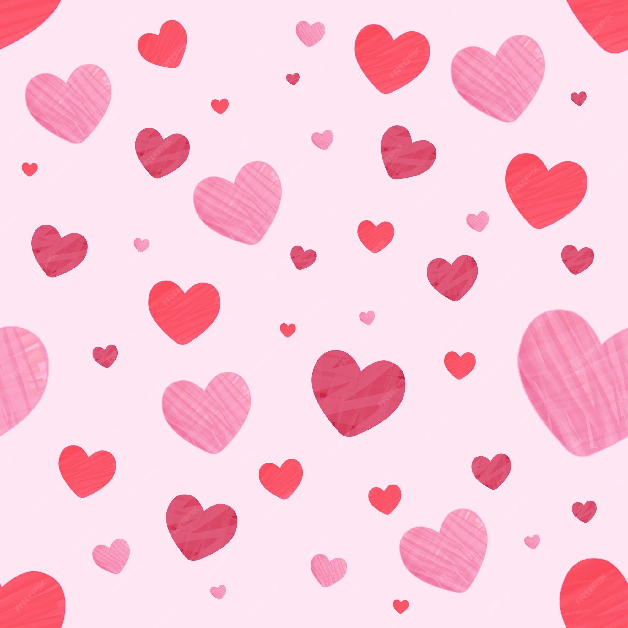 Premium Vector Cute heart pattern design background