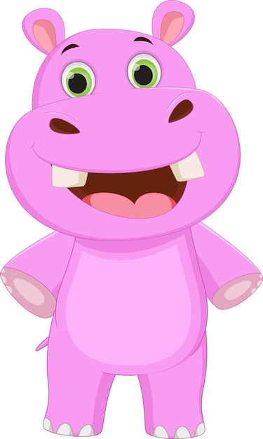 Premium Vector | Cute hippo cartoon