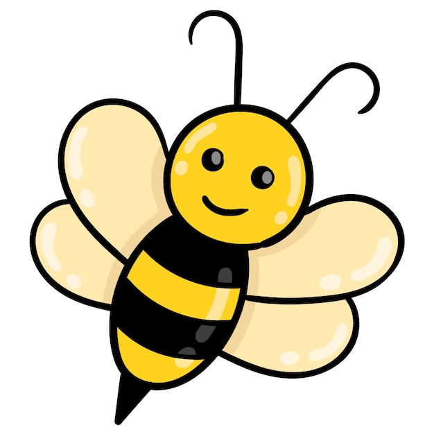 Premium Vector | Cute honey bee is attacking sting, vector illustration ...