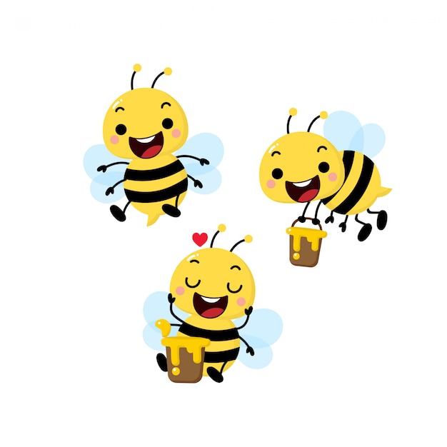 Download Cute honey bee vector | Premium Vector