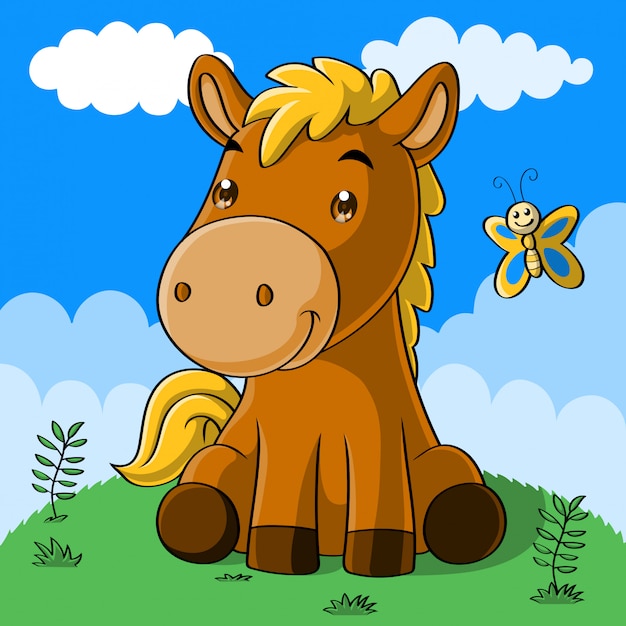 Cute Cartoon Horse Wallpaper