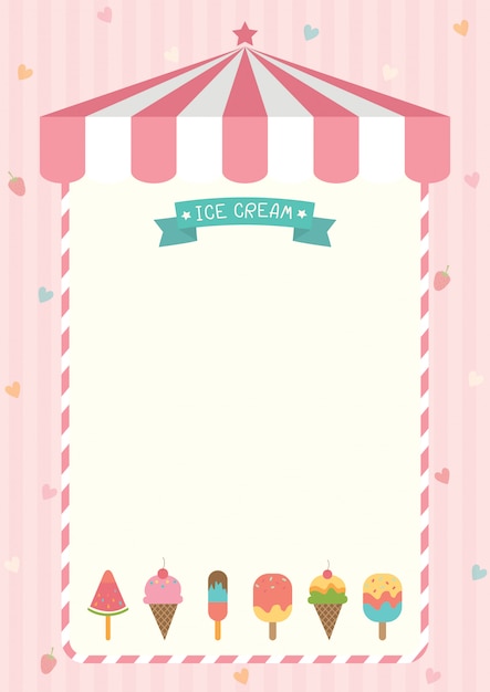 Download Premium Vector | Cute ice cream menu template