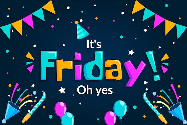 Free Vector | Cute it's friday oh yes background