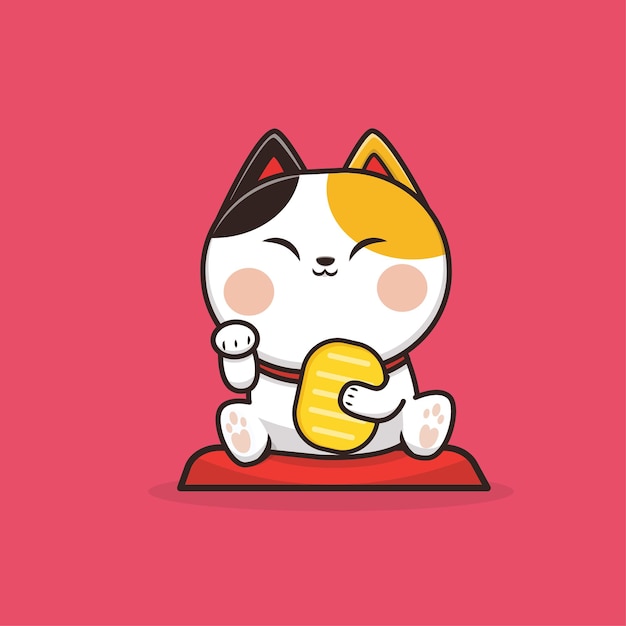Premium Vector | Cute kawaii cat illustration