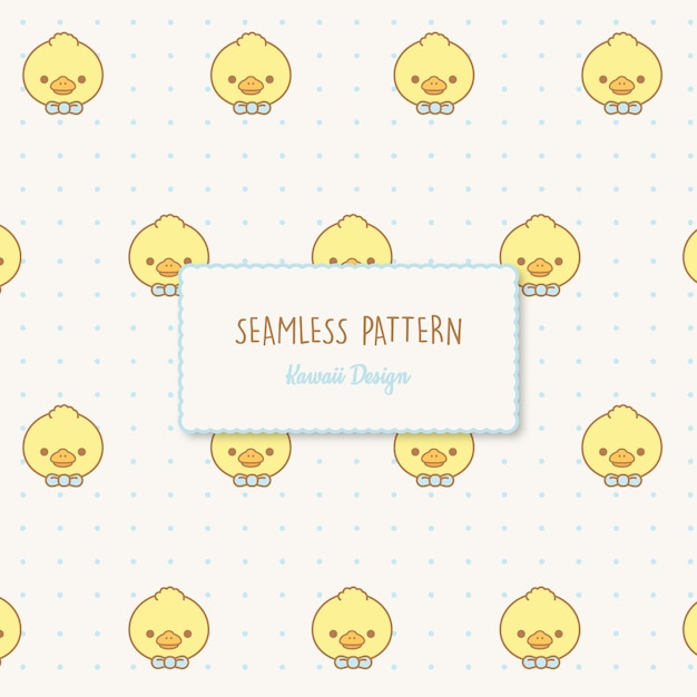 Premium Vector | Cute kawaii ducks seamless pattern