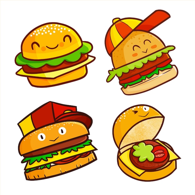 選択した画像 かわいい ハンバーガー 食べる イラスト ここで最高の画像コレクション
