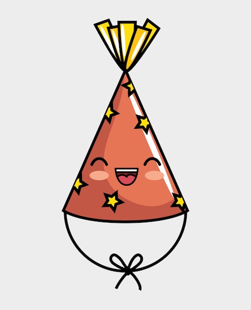 Premium Vector Cute Kawaii Hat Party Icon