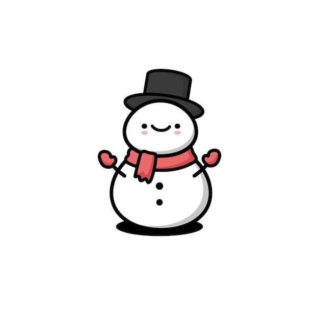Premium Vector Cute kawaii snowman illustration