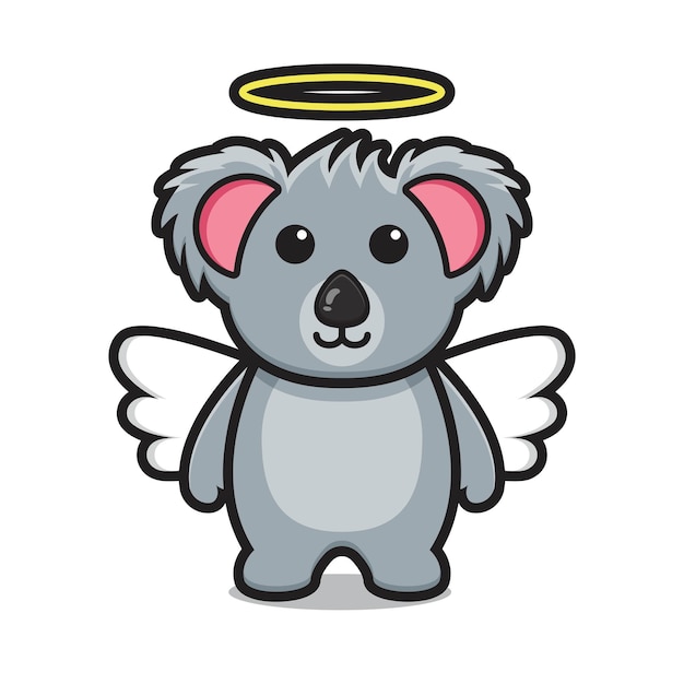 Premium Vector Cute Koala Angel Mascot Character Cartoon Vector Icon