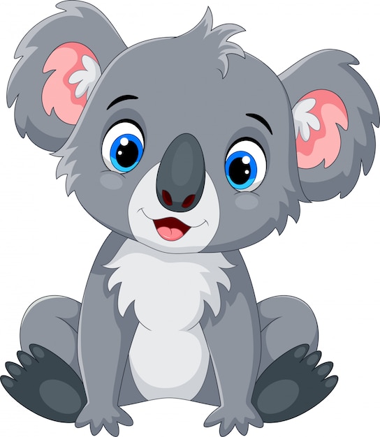 Cute koala cartoon Premium Vector
