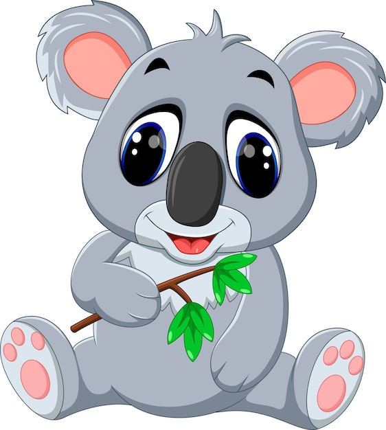 Cute koala cartoon | Premium Vector