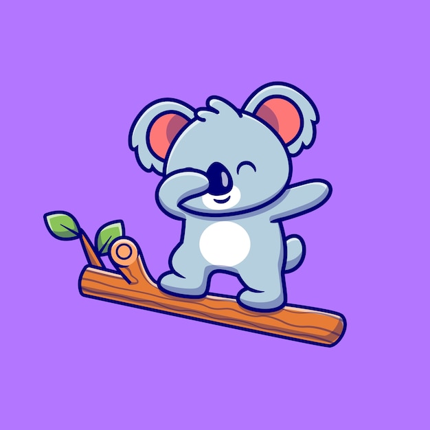 Premium Vector | Cute koala dabbing on the tree cartoon . animal nature ...