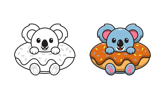 Download Premium Vector Cute Koala With Dessert Cartoon Coloring Pages