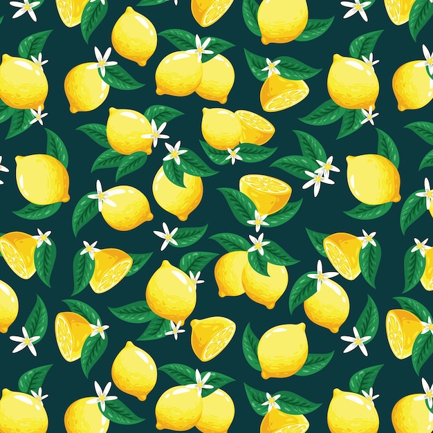 Premium Vector | Cute lemon pattern