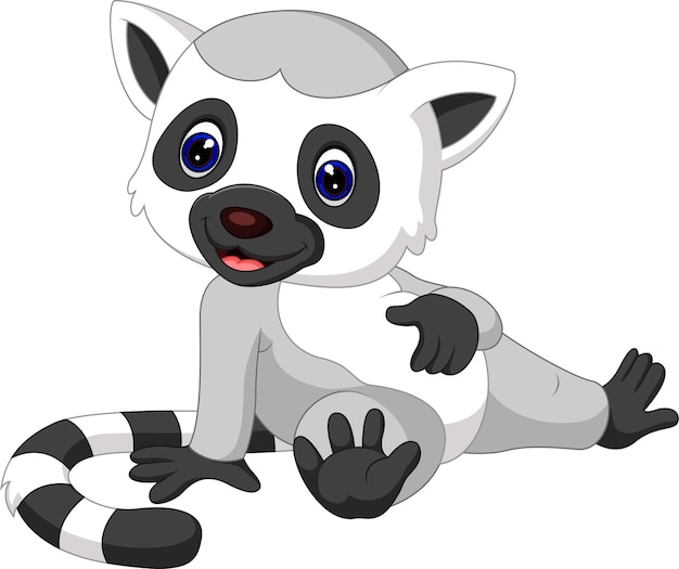 Premium Vector | Cute lemur cartoon