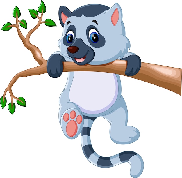 Premium Vector | Cute lemur cartoon