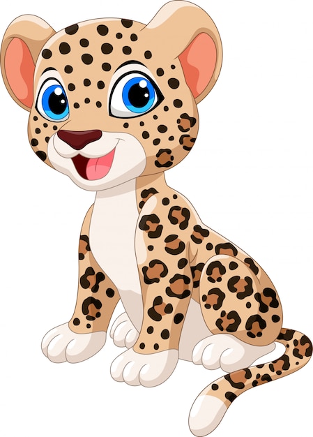 Premium Vector | Cute leopard cartoon