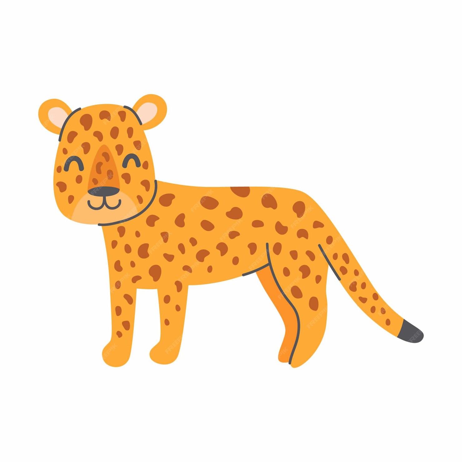 Premium Vector | Cute leopard on a white background vector childish ...