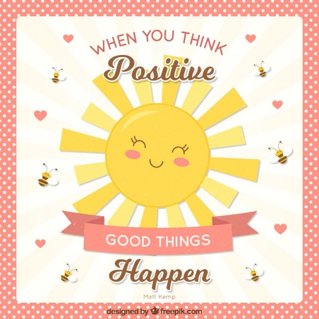 Cute Lettering To Think Positive Vector Free Download