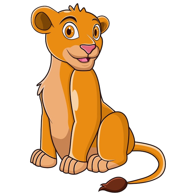 Premium Vector Cute lioness cartoon