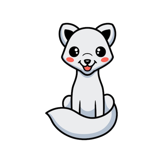 Premium Vector Cute little arctic fox cartoon