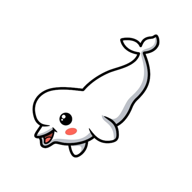 Premium Vector | Cute little beluga whale cartoon