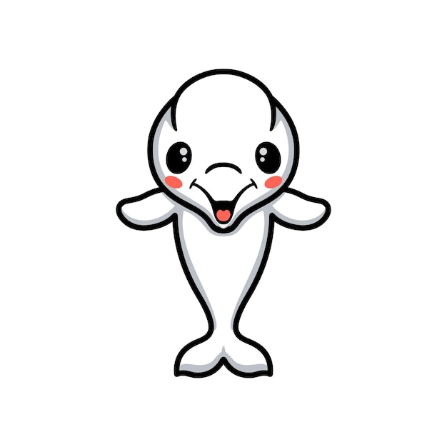 Premium Vector | Cute little beluga whale cartoon
