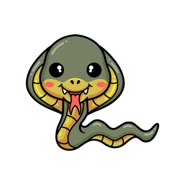 Premium Vector | Cute little cobra snake cartoon