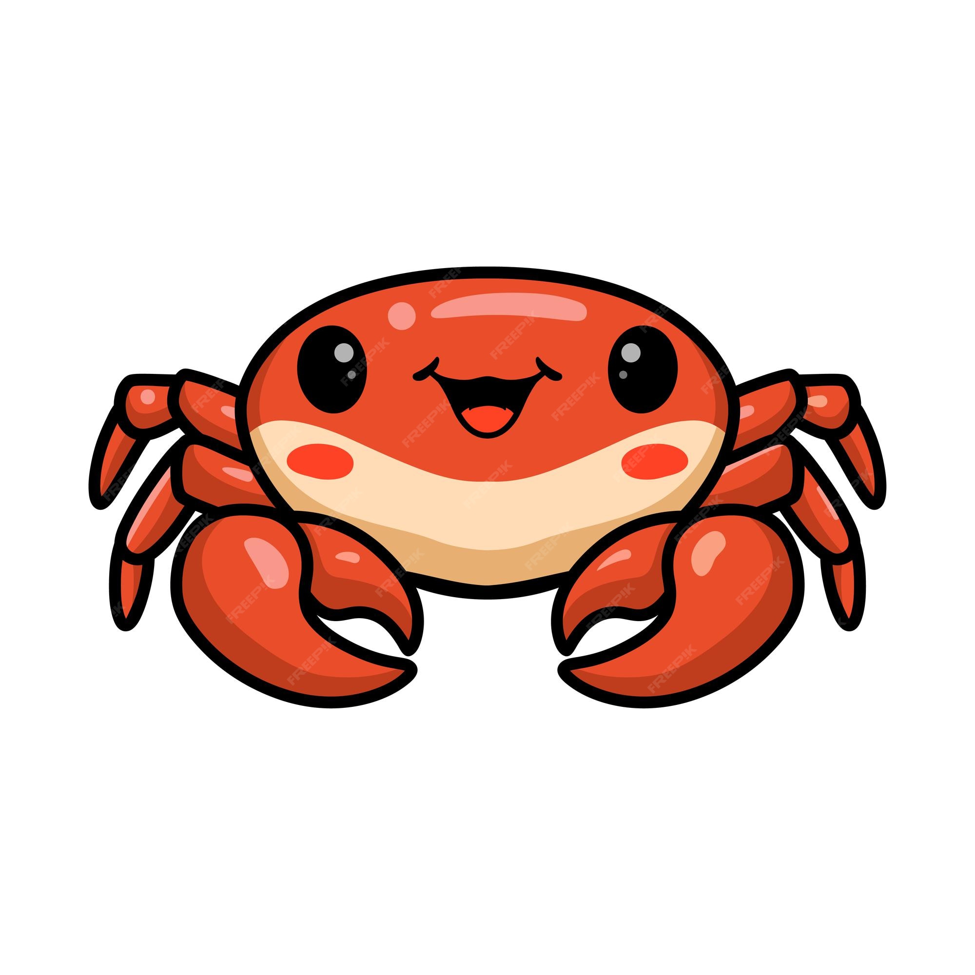 Premium Vector | Cute little crab cartoon posing