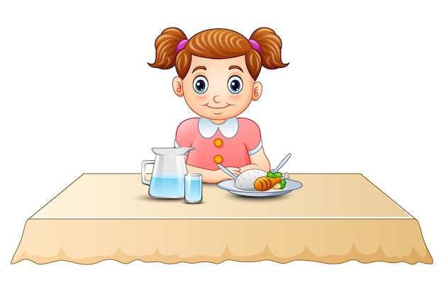 Girl In The Dining Room Cartoon