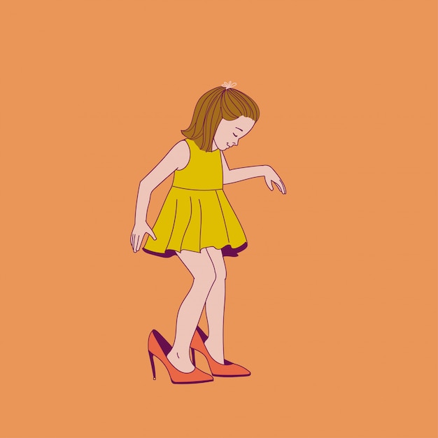 little girl in high heels