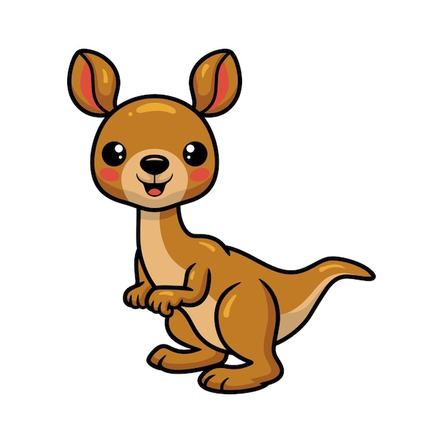 Premium Vector | Cute Little Kangaroo Cartoon Standing