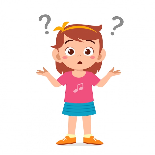 Cartoon Child Asking Questions