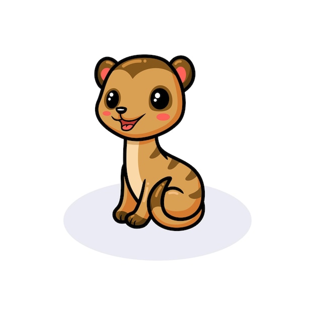 Premium Vector | Cute little meerkat cartoon sitting