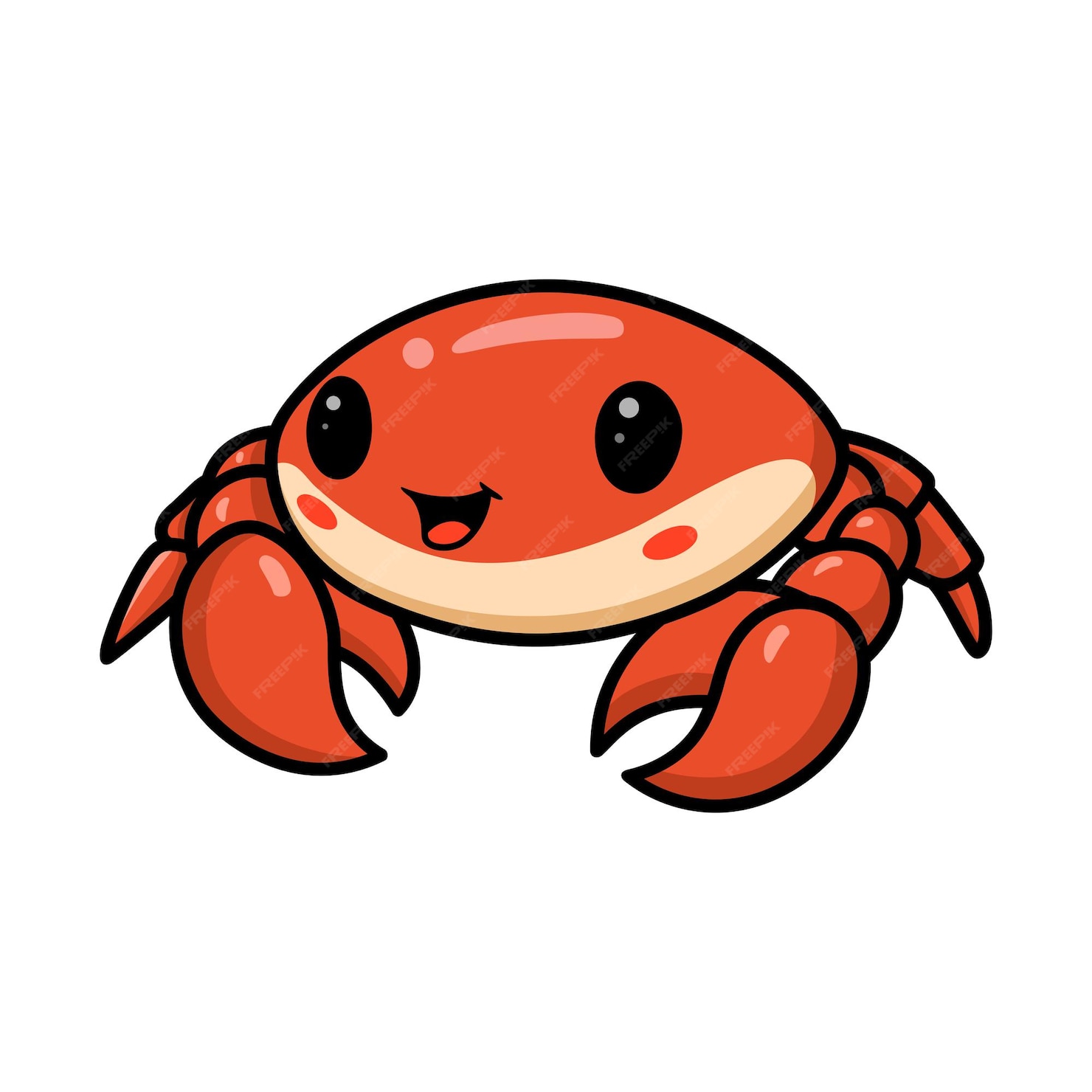 Premium Vector Cute little orange crab cartoon