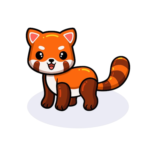Premium Vector | Cute little red panda cartoon