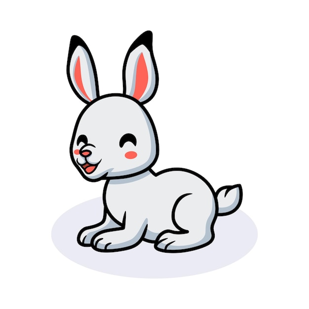 Premium Vector | Cute little white rabbit cartoon