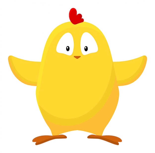 Premium Vector | Cute little yellow cartoon chicken image