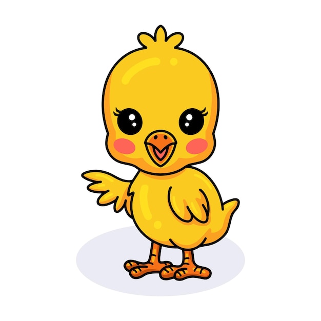 Premium Vector | Cute little yellow chick cartoon