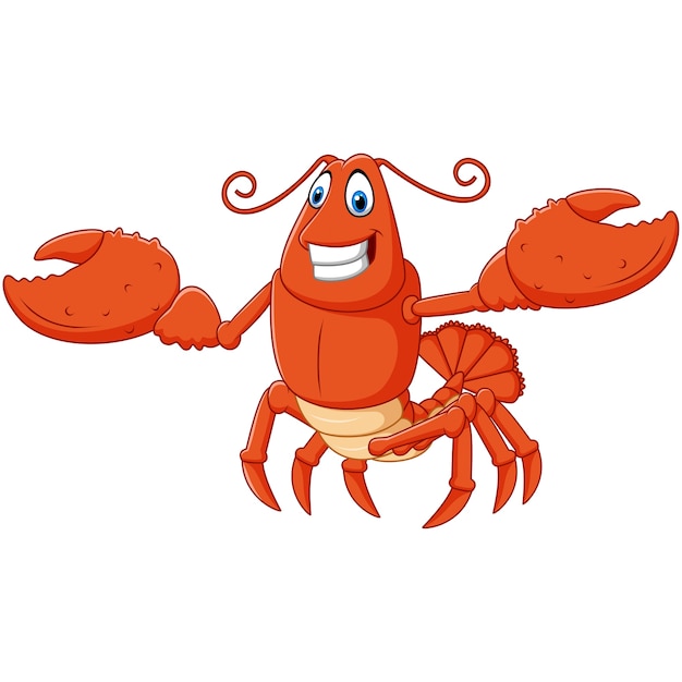Premium Vector | Cute lobster cartoon waving isolated on white background