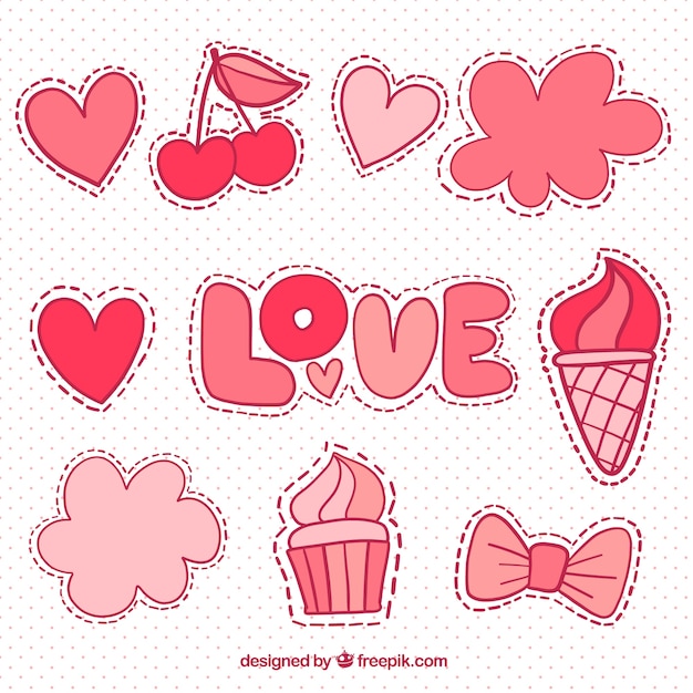 Free Vector | Cute love patches