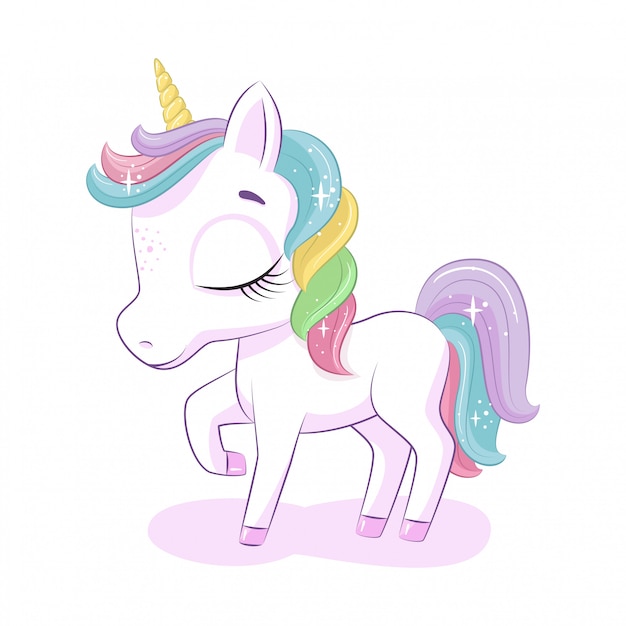 Premium Vector | Cute magical unicorn.