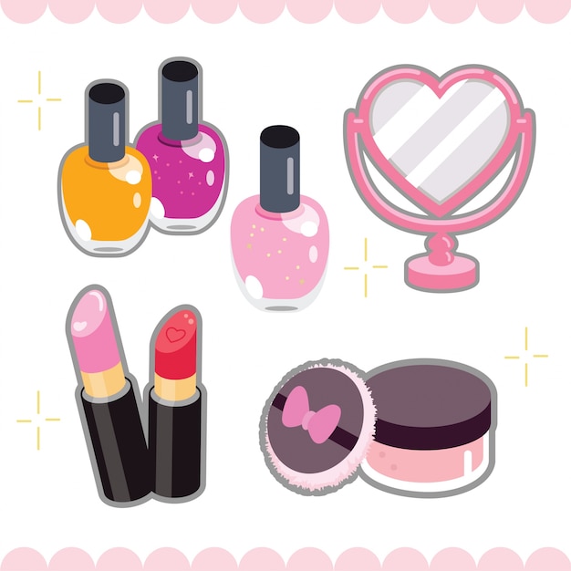 Download Cute make up element collection | Premium Vector