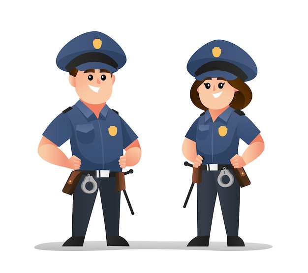 Premium Vector Cute Male And Female Police Characters Set premium-vector-cute-male-and-female-police-characters-set
